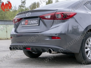 Диффузор заднего бампера var №2(с килями) Mazda 3 BM (2013 - 2019)