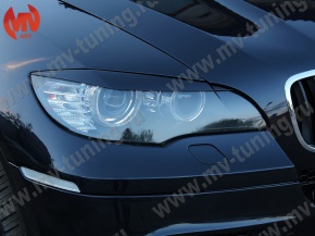 Реснички на фары(не для LED оптики) var №1 BMW X6 E71 (2008-2014) + УСТАНОВОЧНЫЙ КОМПЛЕКТ