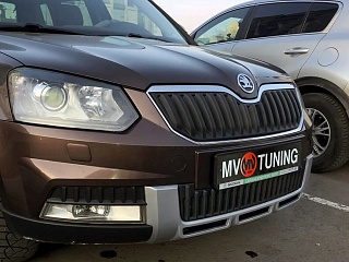 Нижний зимний экран Skoda Yeti Outdoor (2013 - 2018) ТЕКСТУРНЫЙ ПЛАСТИК