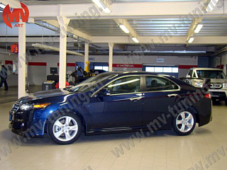 Пороги "Mugen Style" Honda Accord 8 (VIII) / Acura TSX (CU/CW) (2008-2013) + УСТАНОВОЧНЫЙ КОМПЛЕКТ