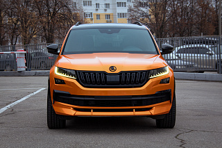 Юбка (накладка) переднего бампера для Skoda Kodiaq (2016-2021) Под покраску