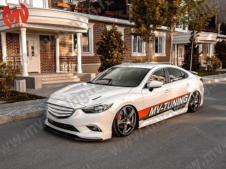 Сплиттер var №2 под клыки переднего бампера под клыки Lite Style Mazda 6 GJ / Atenza GJ (2012 - 2018)