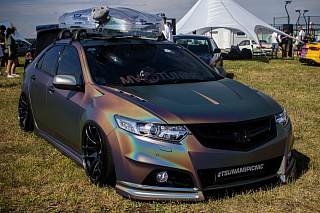Юбка переднего бампера Modulo Honda Accord 8 (VIII) / Acura TSX (CU/CW) (2008-2013) + УСТАНОВОЧНЫЙ КОМПЛЕКТ