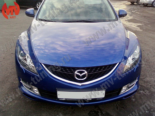 Реснички на фары Mazda 6 GH (2010-2012) (для моделей с адаптивными фарами) + УСТАНОВОЧНЫЙ КОМПЛЕКТ