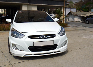 Юбка переднего бампера var№2 Hyundai Solaris (2010-2013)