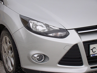 Реснички на фары узкие var №2 Ford Focus 3 (2012-2014) + УСТАНОВОЧНЫЙ КОМПЛЕКТ