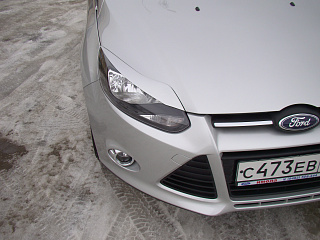 Реснички на фары узкие var №2 Ford Focus 3 (2012-2014) + УСТАНОВОЧНЫЙ КОМПЛЕКТ