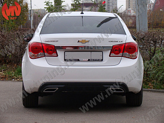 Диффузор заднего бампера Chevrolet Cruze var №2 (текстурный пластик) (2008-2012)