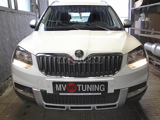 Комплект зимних экранов Skoda Yeti Outdoor (2013 - 2018) ТЕКСТУРНЫЙ ПЛАСТИК