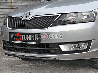 Спойлер(сплиттер) переднего бампера Skoda Rapid (2012 - 2021) (под покраску)