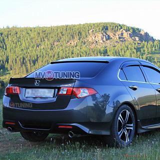 BLACKOUT EDITION Козырек на стекло узкий var №1 (черный глянец) Honda Accord 8(VIII) / Acura TSX (CU) (2008-2013) + УСТАНОВОЧНЫЙ КОМПЛЕКТ