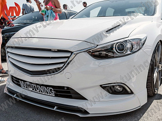 Сплиттер var №1 под клыки переднего бампера SkyActiv Sport Mazda 6 GJ / Atenza GJ (2012 - 2018) 