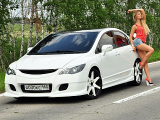 Реснички на фары фигурные var№2 Honda Civic 4D 2006-2012 + УСТАНОВОЧНЫЙ КОМПЛЕКТ