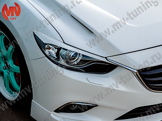 Реснички на фары var №2 фигурные Mazda 6 / Atenza GJ (2012 - 2018) + УСТАНОВОЧНЫЙ КОМПЛЕКТ