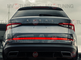 SPACE GRAY. Имитация насадок глушителя(выхлопа) крашенные, для Skoda Kodiaq I поколение 2016 - 2023