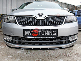 Спойлер(сплиттер) переднего бампера Skoda Rapid (2012 - 2021) (под покраску)