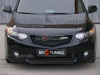 Решетка радиатора "Sport" (СЕТКА В КОМПЛЕКТЕ) var №1 Honda Accord 8 (VIII) / Acura TSX (CU/CW) (2008-2010) + УСТАНОВОЧНЫЙ КОМПЛЕКТ