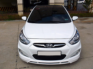 Юбка переднего бампера var№2 Hyundai Solaris (2010-2013)