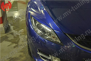 Реснички на фары Mazda 6 GH (2010-2012) (для моделей с адаптивными фарами) + УСТАНОВОЧНЫЙ КОМПЛЕКТ