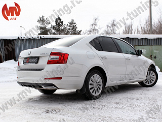 Диффузор заднего бампера Skoda Octavia III A7 (2013 - 2020) тестурный пластик