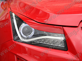 Реснички на фары Chevrolet Cruze var №2 (2008-2014) + УСТАНОВОЧНЫЙ КОМПЛЕКТ