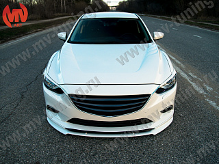 Сплиттер var №2 под клыки переднего бампера под клыки Lite Style Mazda 6 GJ / Atenza GJ (2012 - 2018)