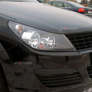Реснички на фары var№1 узкие Opel Astra H/GTC (2005-2011) + УСТАНОВОЧНЫЙ КОМПЛЕКТ