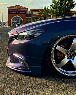 Клыки переднего бампера var №3 Mazda 6 (рестайлинг) / Atenza GJ (2015 - 2018)