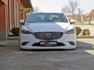 Комплект сплиттеров(передний и боковые-сплиттеры (пороги) Mazda 6 / Atenza GJ (2012 - 2018) + УСТАНОВОЧНЫЙ КОМПЛЕКТ