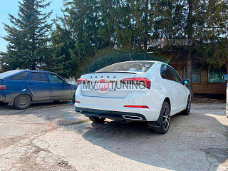 BLACK. Имитация насадок глушителя RS Style крашенные для Skoda Rapid II Gen (2020 - н.в.)