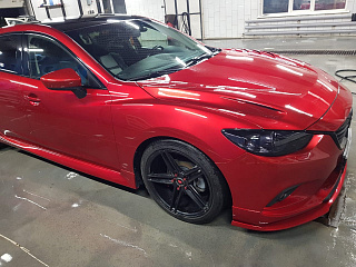 Сплиттер var №2 под клыки переднего бампера под клыки Lite Style Mazda 6 GJ / Atenza GJ (2012 - 2018)
