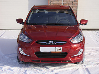 Юбка переднего бампера var№2 Hyundai Solaris (2010-2013)