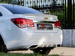  Диффузор заднего бампера Chevrolet Cruze var №1 (под окраску) (2008-2012) в комплекте с метизами