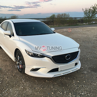 Комплект обвеса для рестайлинга Mazda 6 / Atenza GJ (2015 - 2018) FL Комплект обвеса SkyActiv для Mazda 6 / Atenza GJ (2012 - 2018) Клыки пер + зад, пороги, спойлер вставка в передние клыки.