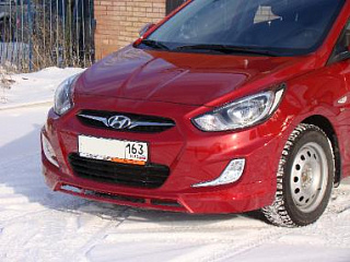 Юбка переднего бампера var№2 Hyundai Solaris (2010-2013)