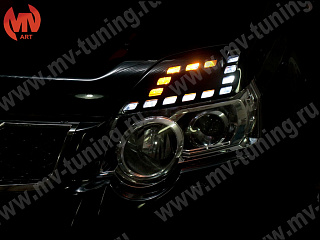 Реснички на фары Nissan X-Trail II (2011-2014) + УСТАНОВОЧНЫЙ КОМПЛЕКТ