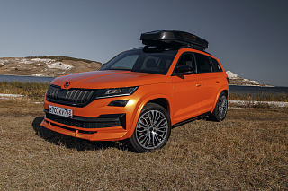 Юбка (накладка) переднего бампера для Skoda Kodiaq (2016-2021) Под покраску